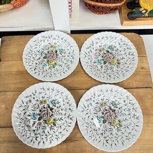 Vintage British anchor floral bouquet plates salad replacement England